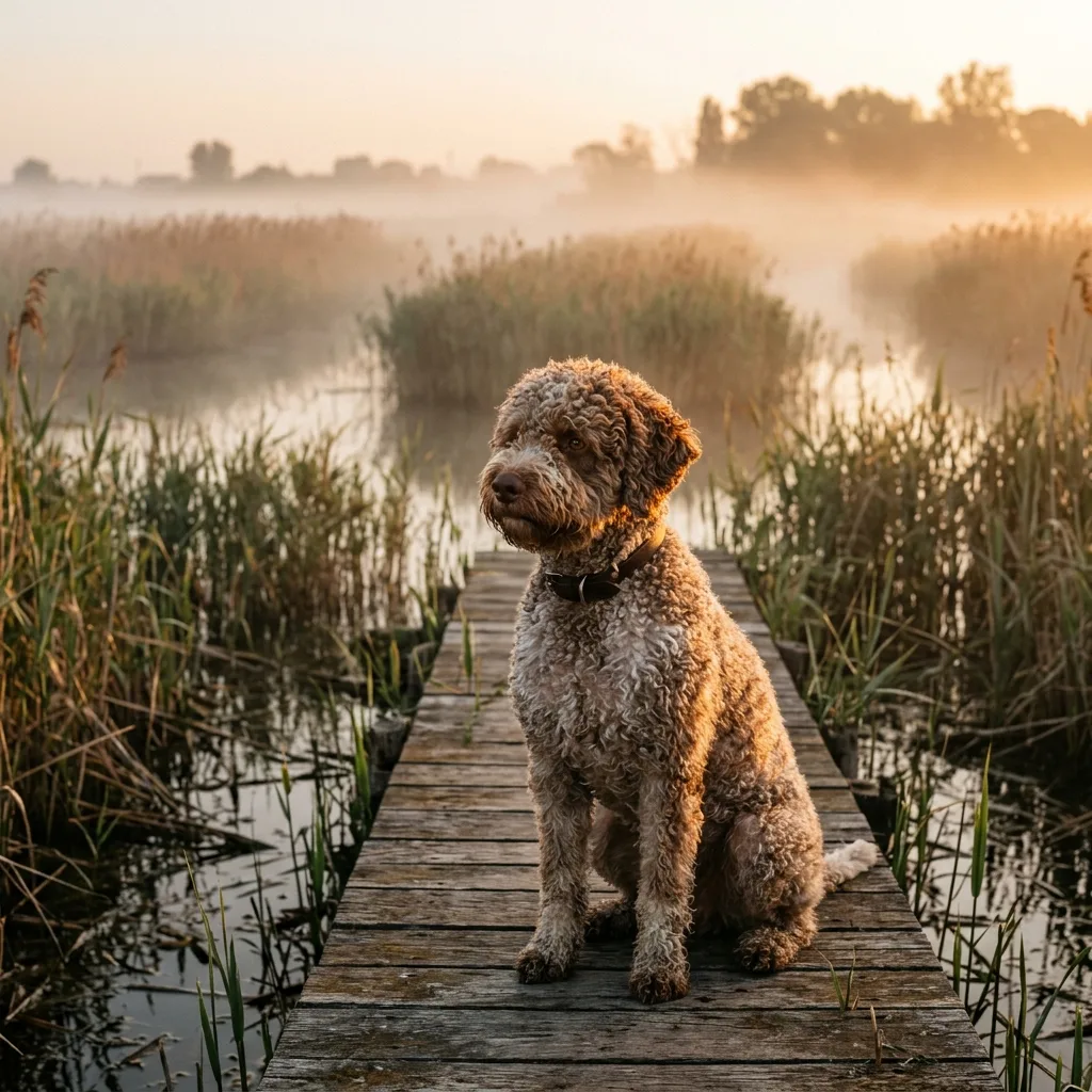 Lagotto in marshland